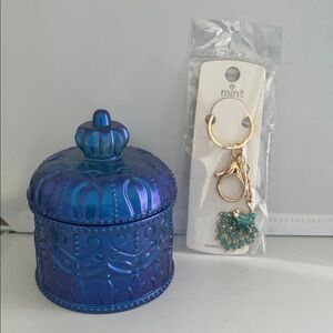 Blue Decorative Jar with Keychain